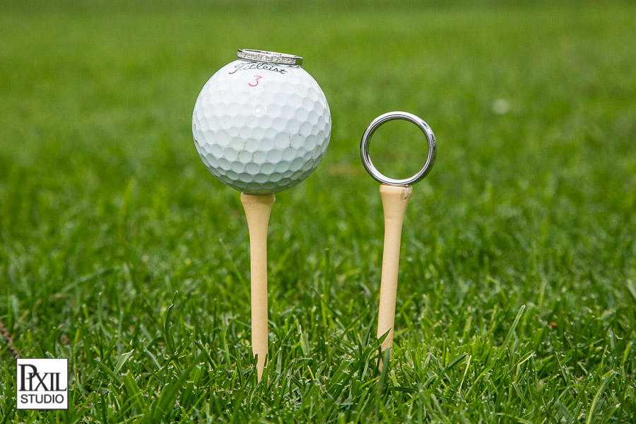 golf balls wedding rings