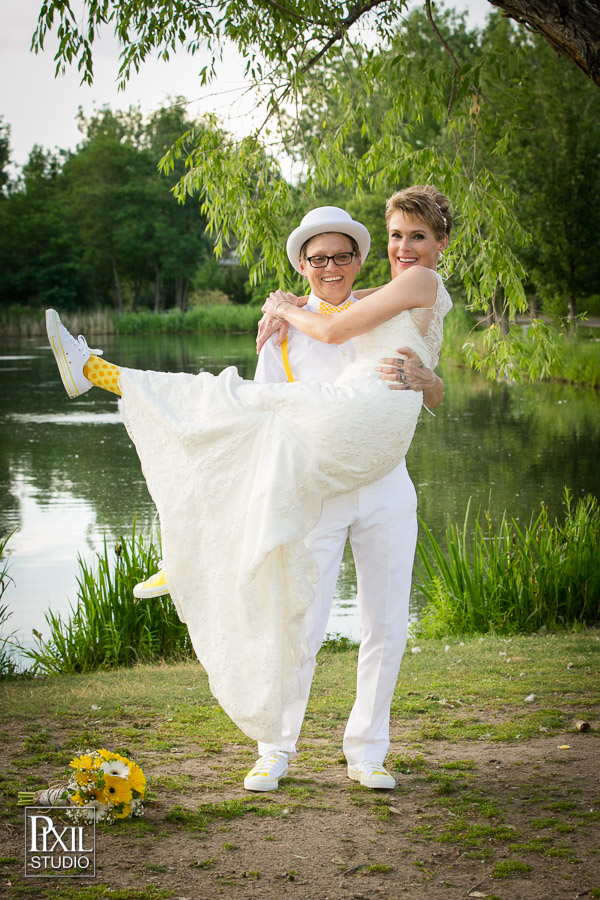 Rustic Hudson Gardens Lgbt wedding